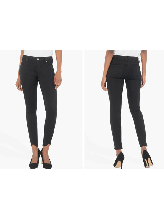 Kut from the Kloth Denim - KUT From The Kloth Jeans Black Carlo Ankle Skinny Raw Hem size 4